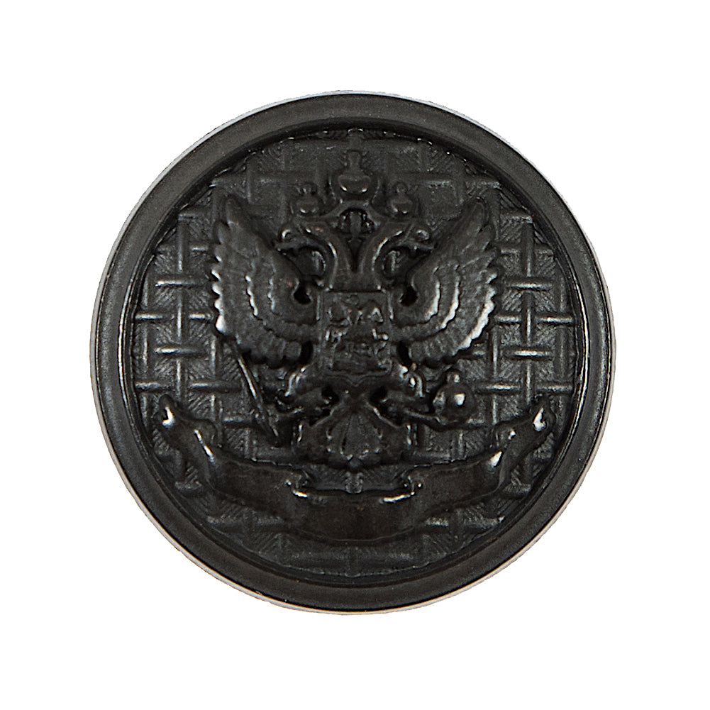 Italian Black Button with Double-Headed Eagle Emblem - 44L/28mm - Joann Fabrics