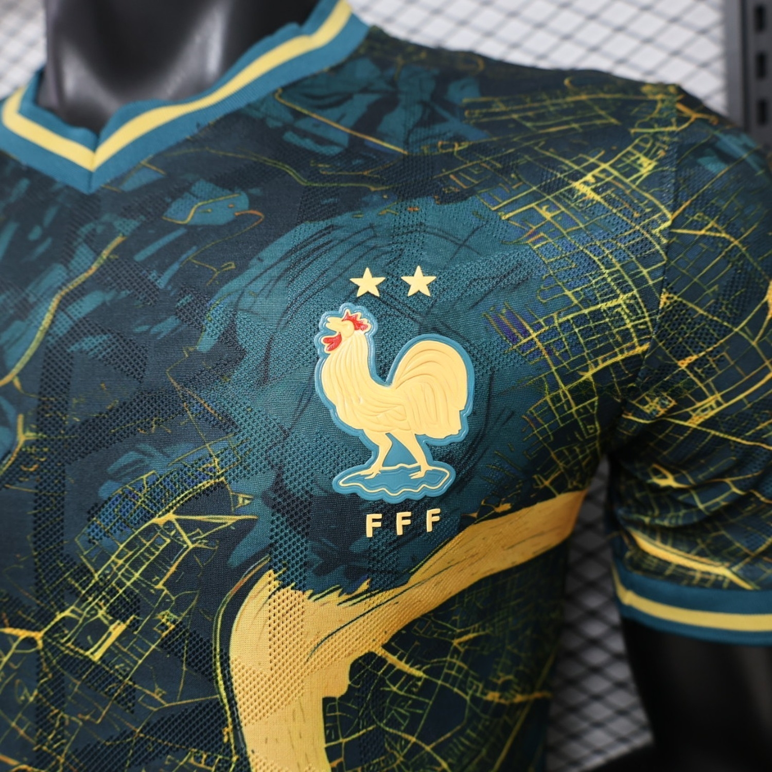 France 2026 Teal Gold Special Jersey - Player Version - UnitedFutballJersey