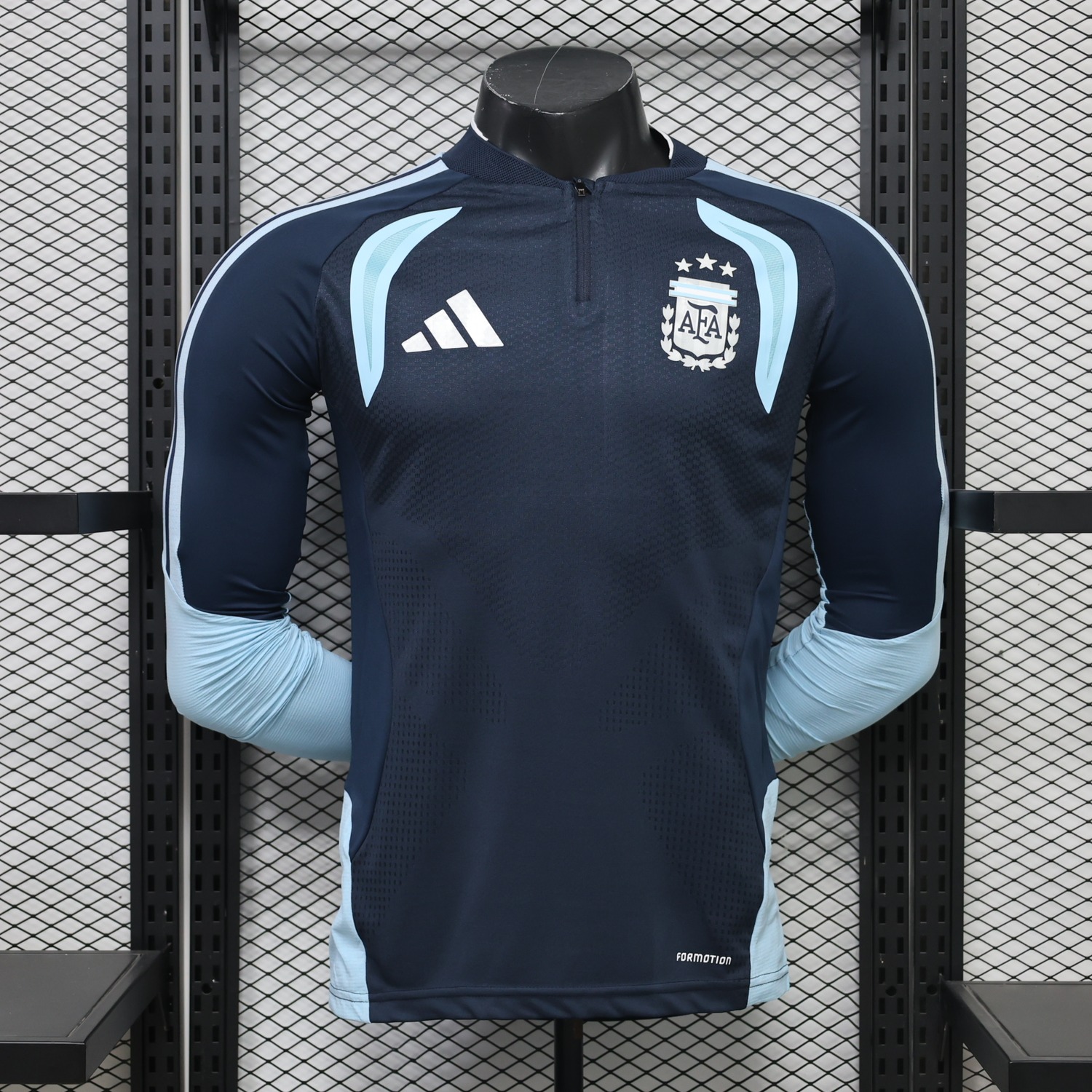Argentina 2026 Dark Blue Long Sleeves Training Jersey - Player Version - UnitedFutballJersey