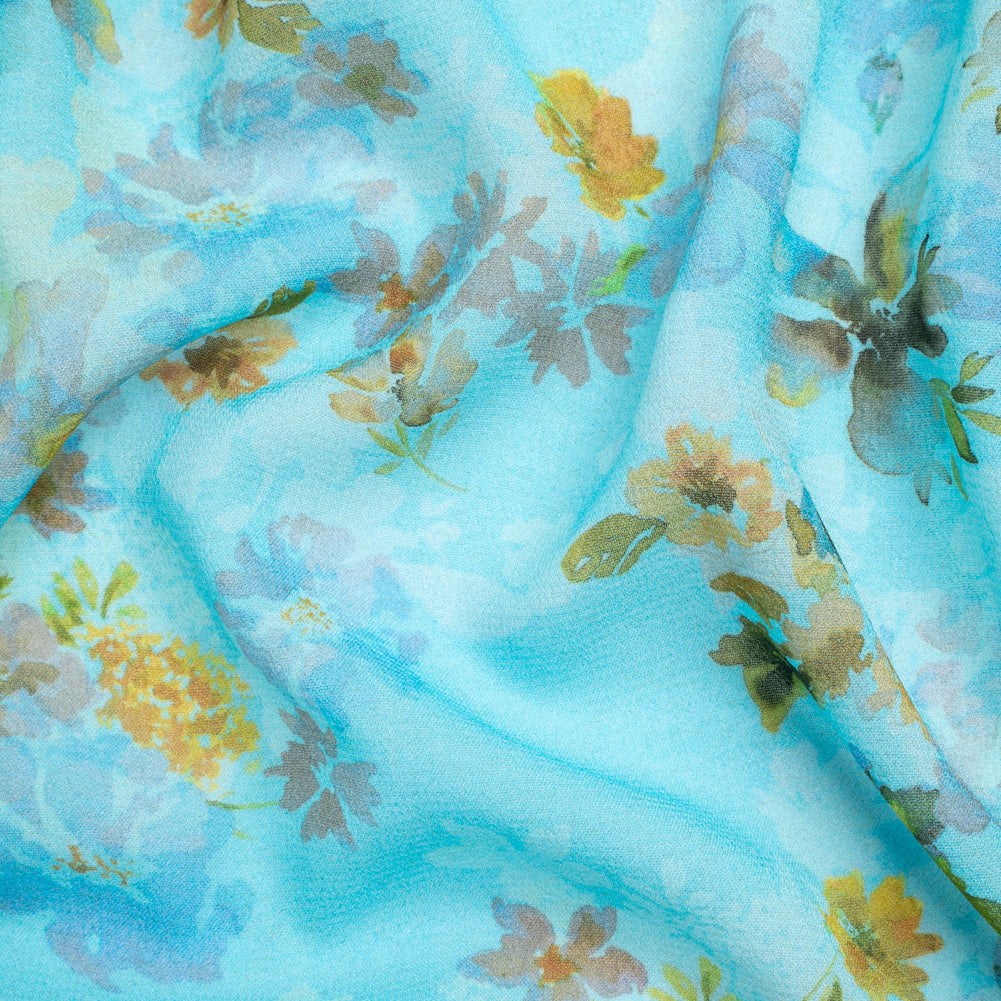 Mood Exclusive Blue Promise of Spring Viscose Georgette - Joann Fabrics