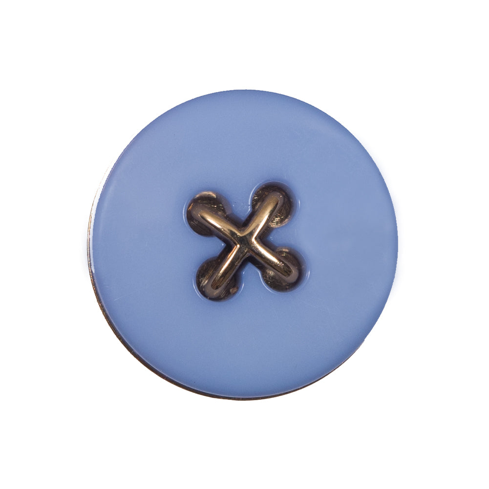Blue and Gold Shank Back Button - 38L/24mm - Joann Fabrics