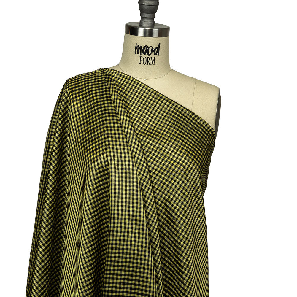 Mini Gingham Acetate Twill Lining - Yellow and Black - Joann Fabrics