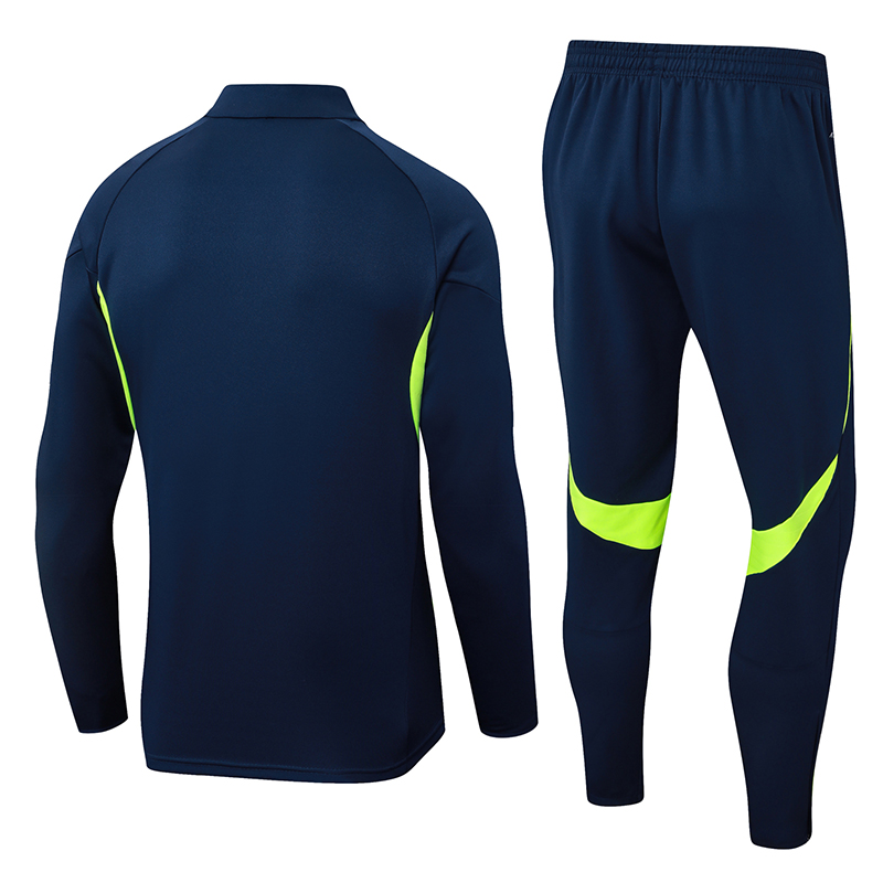 2025-2026 Real Madrid Royal Blue Half-Pull Training Suit Football Shirt 1:1 Thai Quality Set