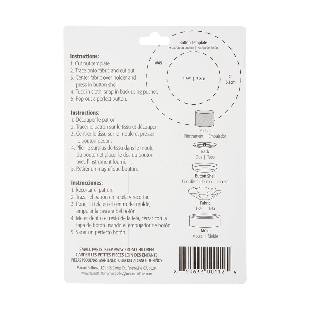 Maxant Covered Button Refills Size 45 - 6ct - Joann Fabrics