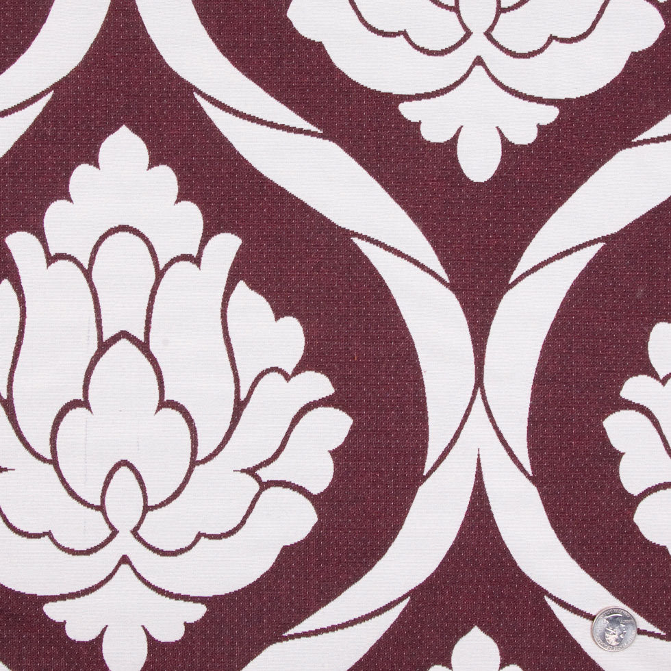 Burgundy/Natural Damask Woven - Joann Fabrics