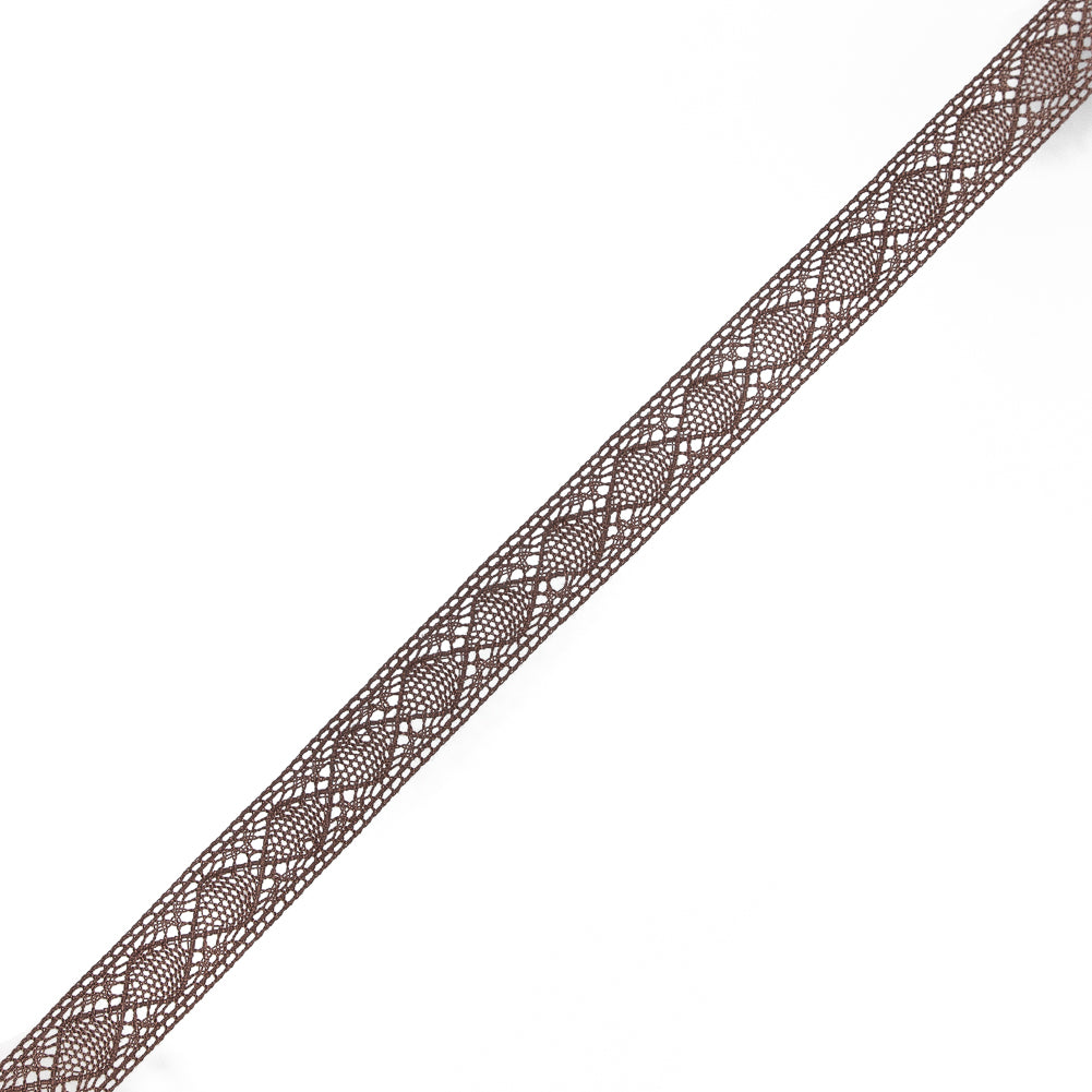 European Brown Diamonds Crochet Lace Cotton Trimming - 3/4