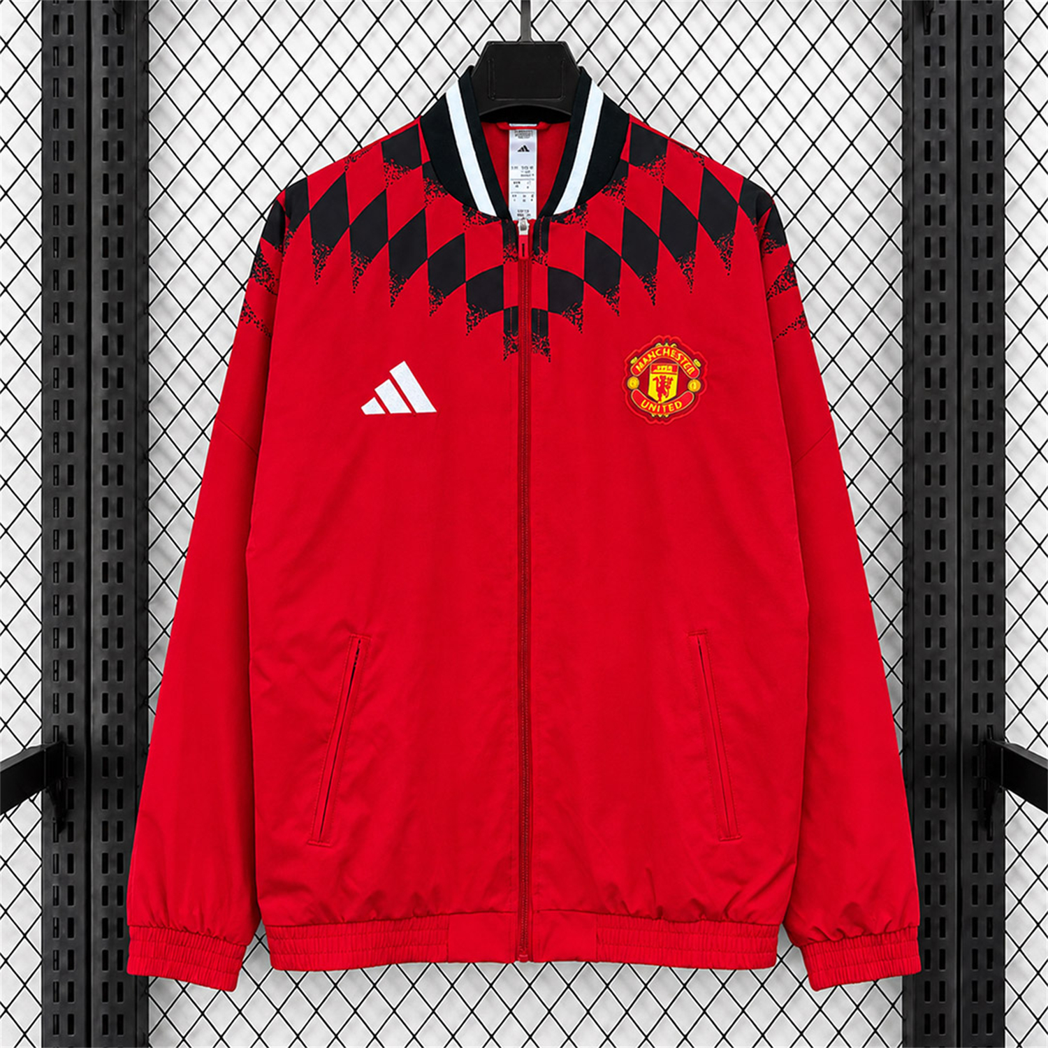 Manchester United 26-27 Track Windbreaker Jacket - Red - UnitedFutballJersey