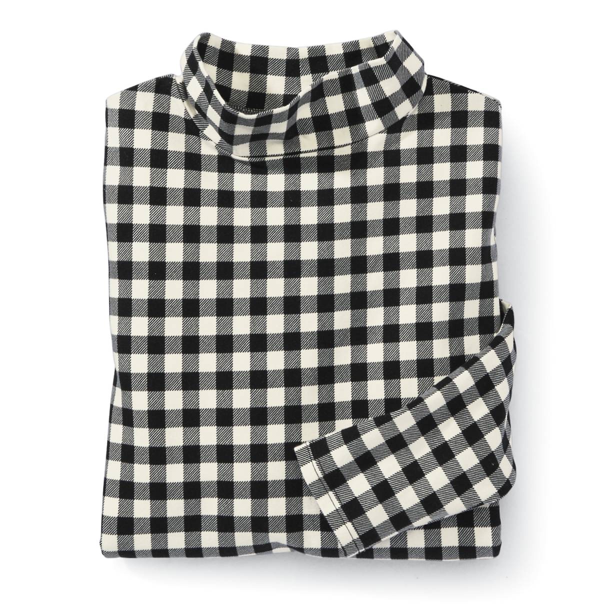 Buffalo-Check Long-Sleeve Mockneck Top - Northstyle Catalog