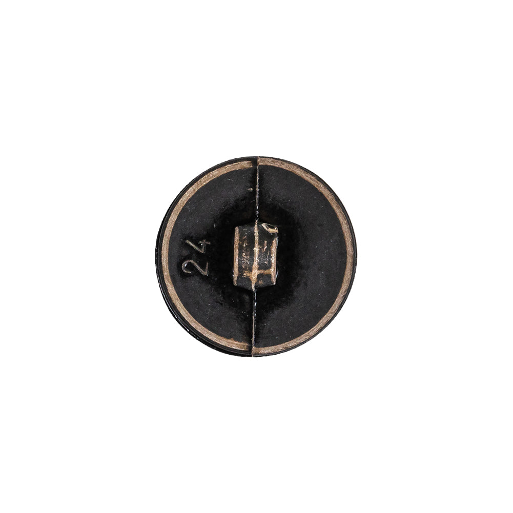Italian Weathered Black Knotted Leather-Look Shank Back Plastic Button - 24L/15mm - Joann Fabrics