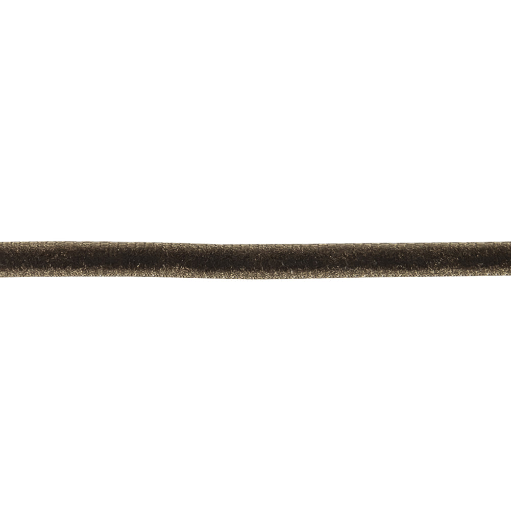 Faded Dark Brown Single Face Velvet Ribbon - 0.125