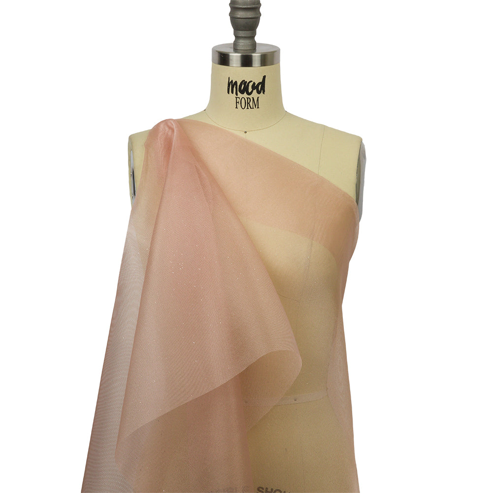 Polyester Mesh Organza with Silver Glitter - Rose Gold - Starlight Collection - Joann Fabrics