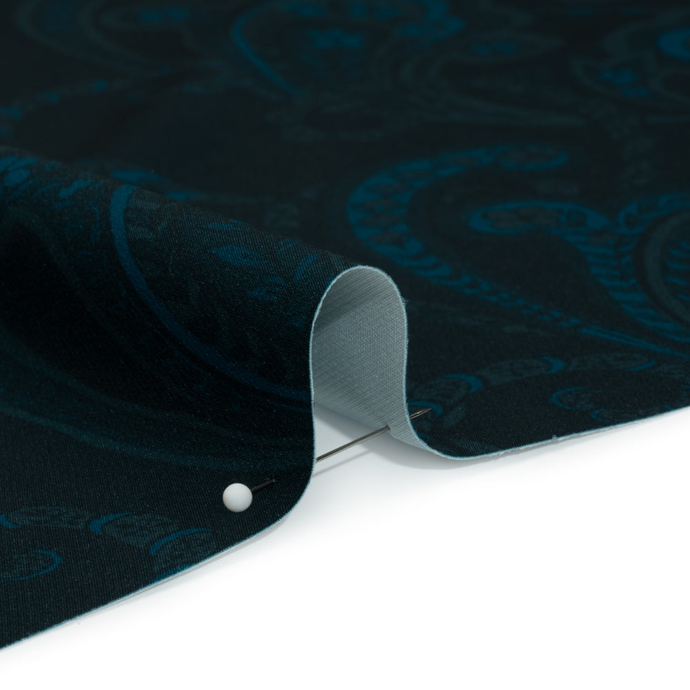 Stretch Polyester Woven Print - Dark Navy Paisley - Mood Exclusive Midnight Flight - Joann Fabrics