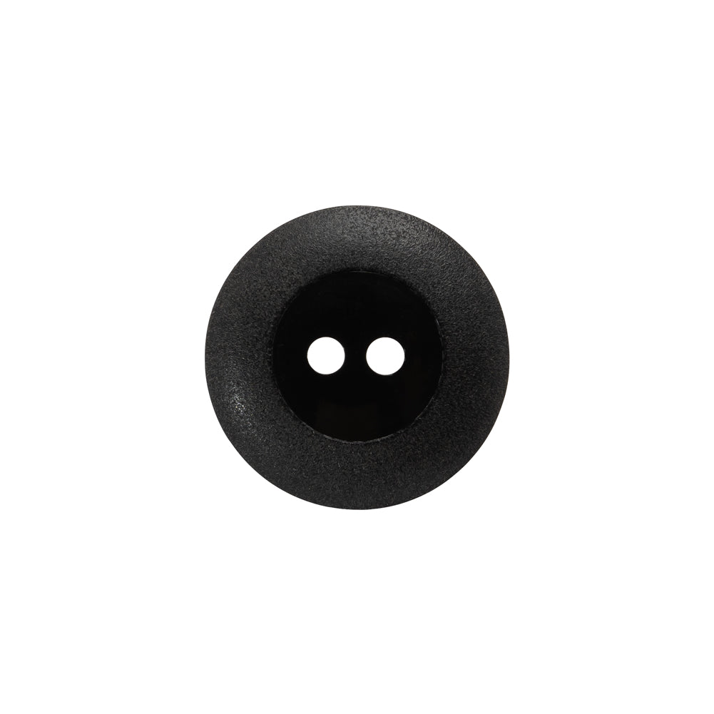 Plastic 2-Hole Button - Black Wide Matte Rim - 28L/18mm - Joann Fabrics