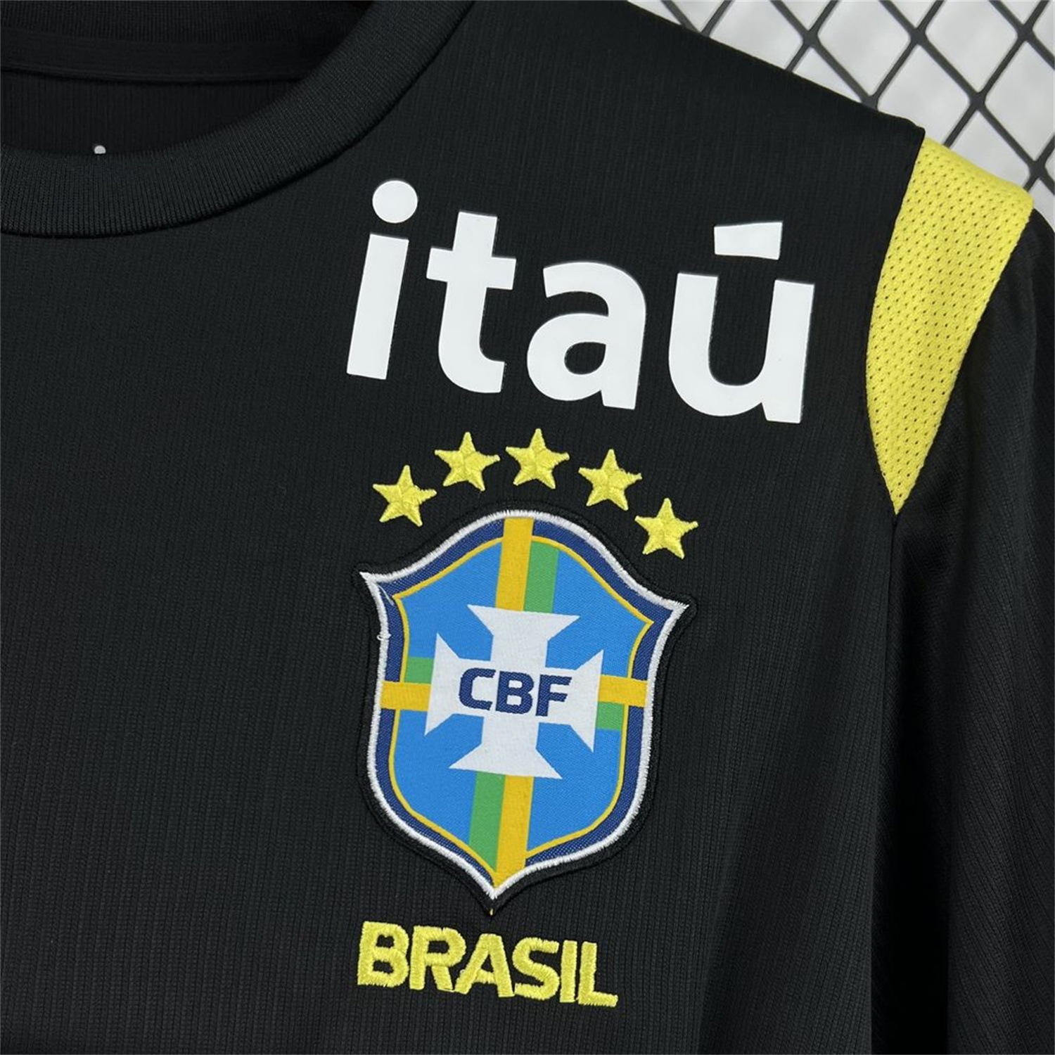 Brazil 2026 Black Yellow Pre-Match Jersey - Fans Version - UnitedFutballJersey