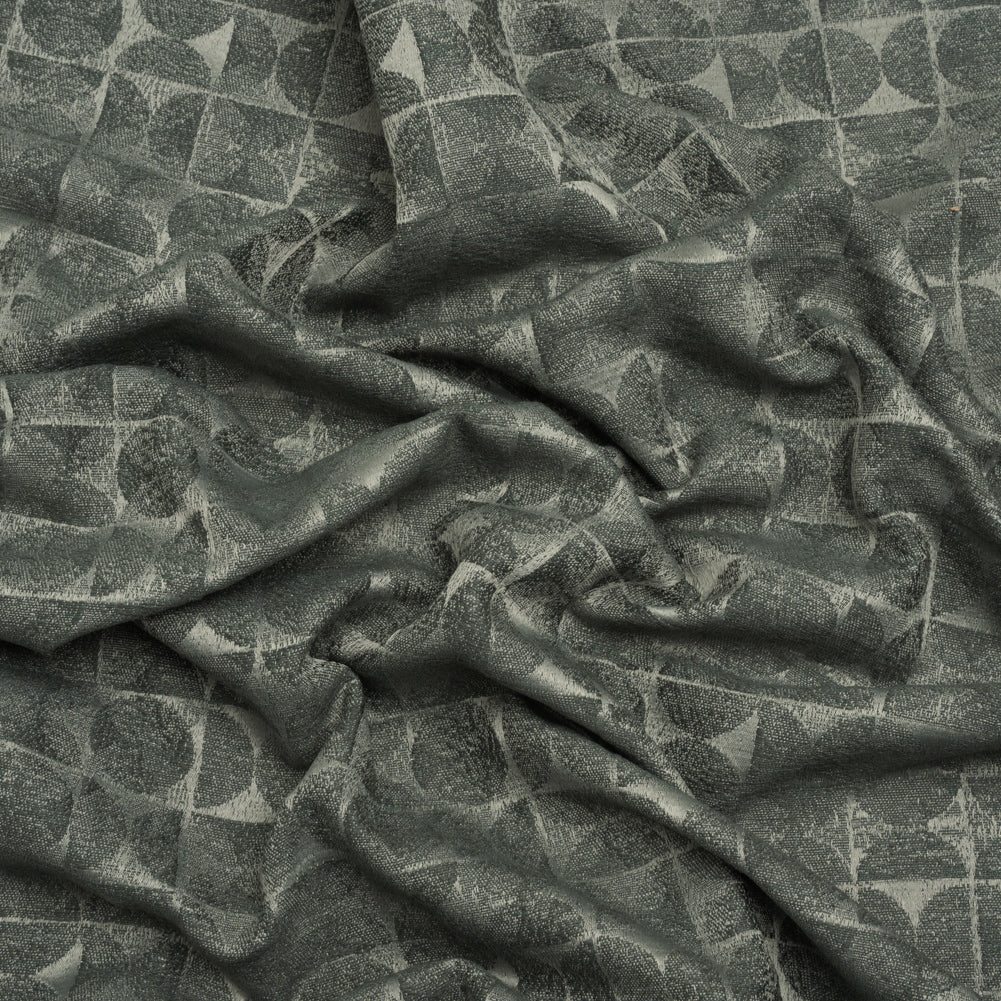 Circles and Slices Recycled Polyester and Cotton Drapery Jacquard - Ocean - British Imported - Joann Fabrics