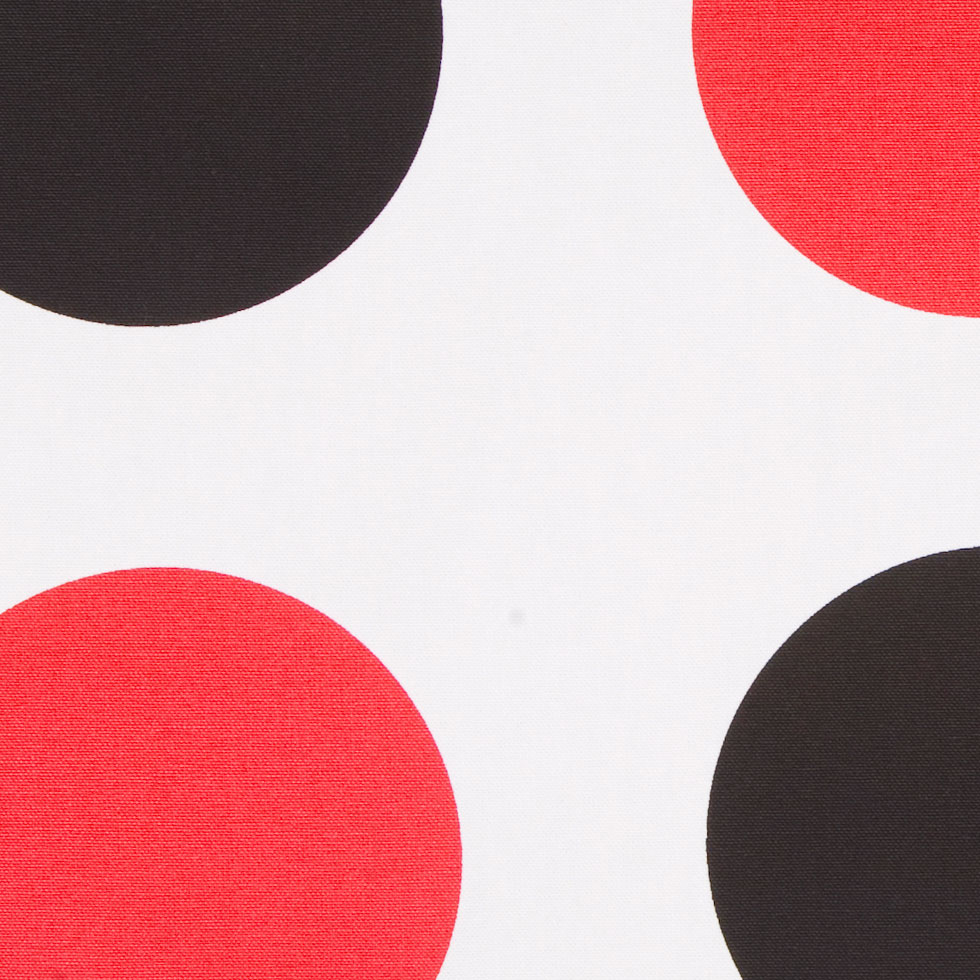 Off-White/Black/Primary Red Polka Dots Canvas - Joann Fabrics