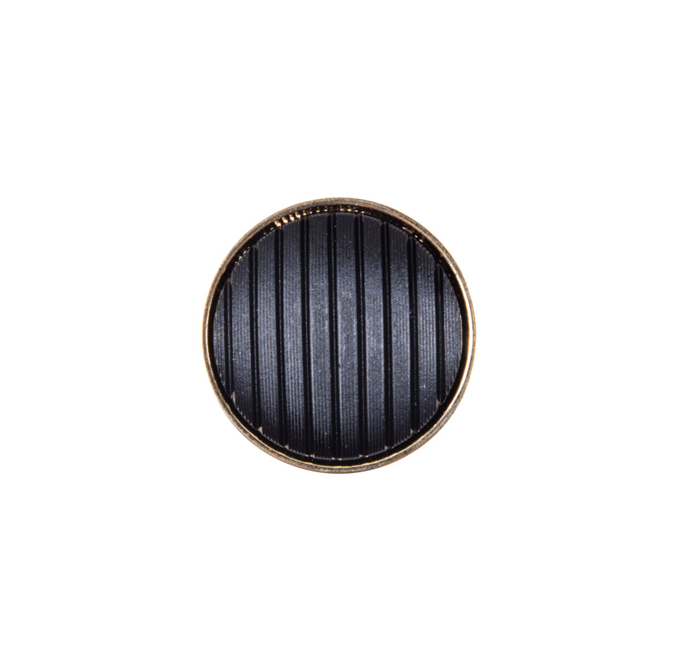 Italian Black and Gold Zamac Button - 24L/15mm - Joann Fabrics