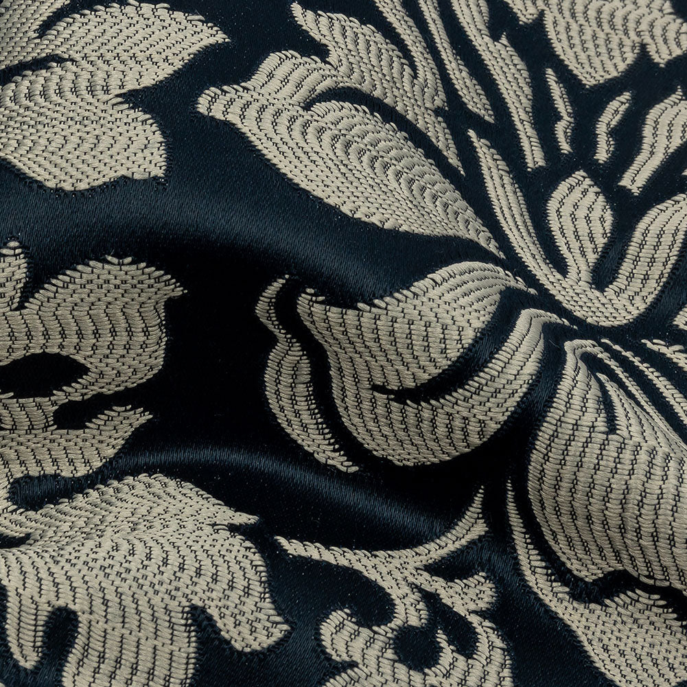 Drapery Jacquard - Ink Leafy Damask - British Imported - Joann Fabrics