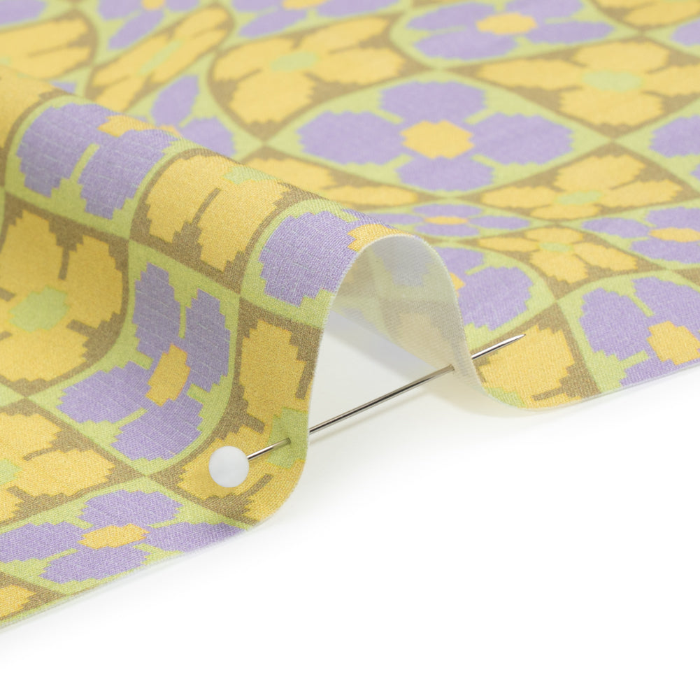 Mood Exclusive Lemon Cyber Checkers Stretch Cotton Poplin - Joann Fabrics