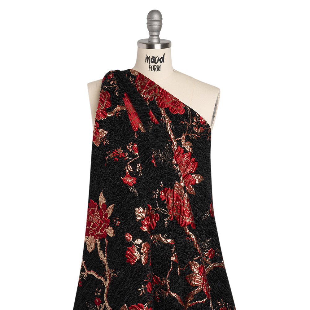 Yaya Han Metallic Chenille Brocade - Black, Red and Gold Floral - Cosplay Collection - Joann Fabrics