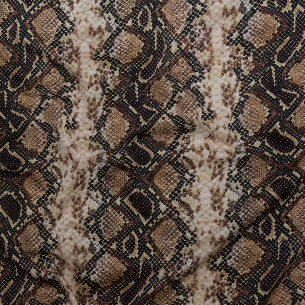 Stretch Cotton Sateen - Black and Beige Snakeskin - Slithering Sophistication Print - Mood Exclusive Serengeti Collection - Joann Fabrics