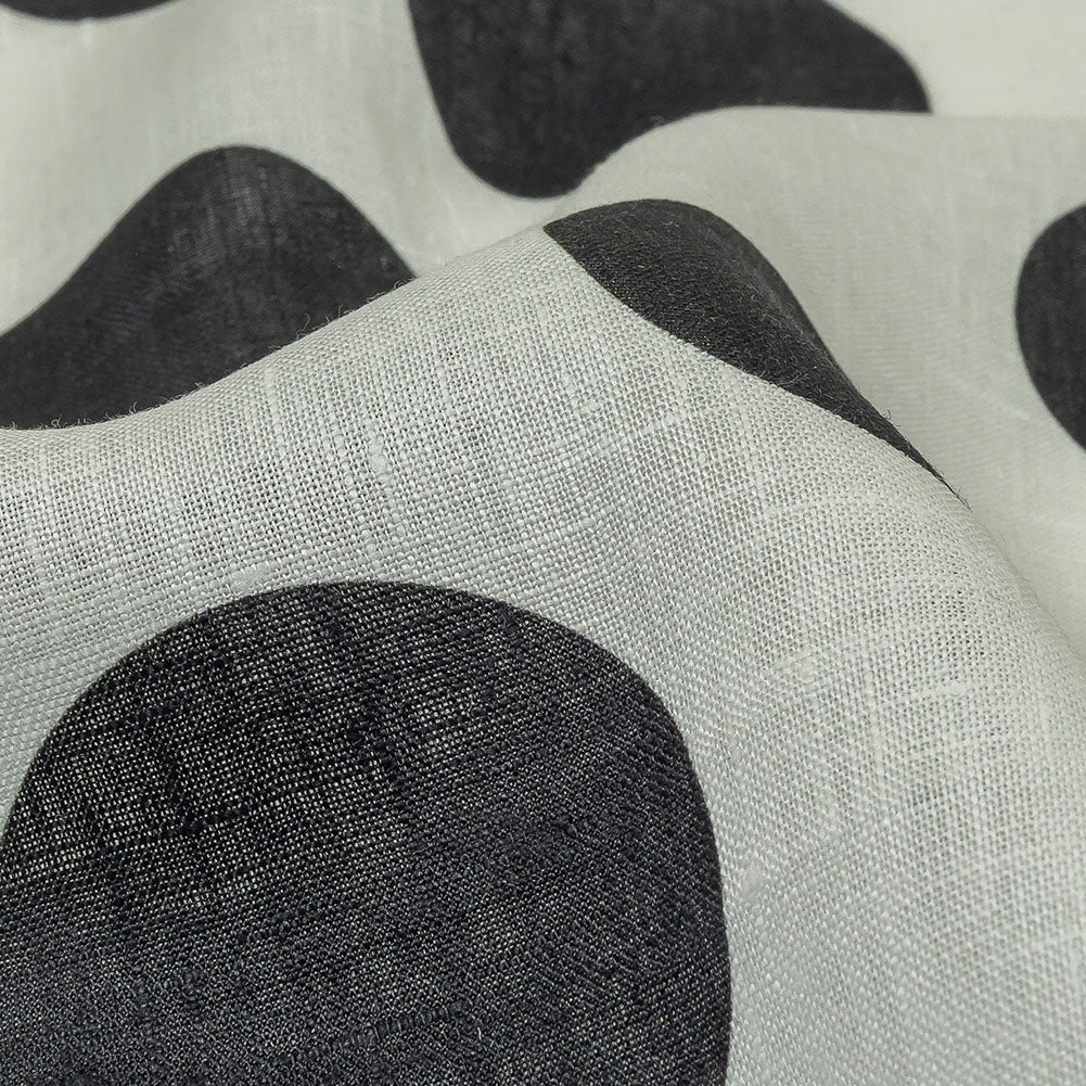 Black and White Big Polka Dots Medium Weight Linen Woven - Joann Fabrics