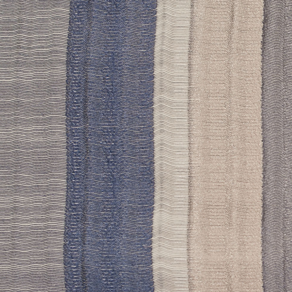 Indian Blue/Beige Striped Poly/Cotton Brocade - Joann Fabrics