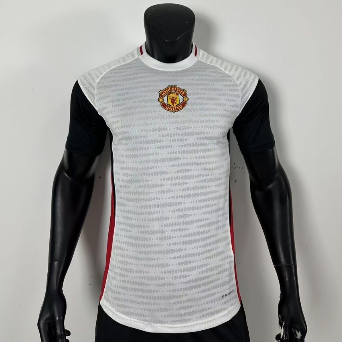 2025/2026 Player Version Manchester United Training clothes White and Black Football Shirt 1:1 Thai Quality