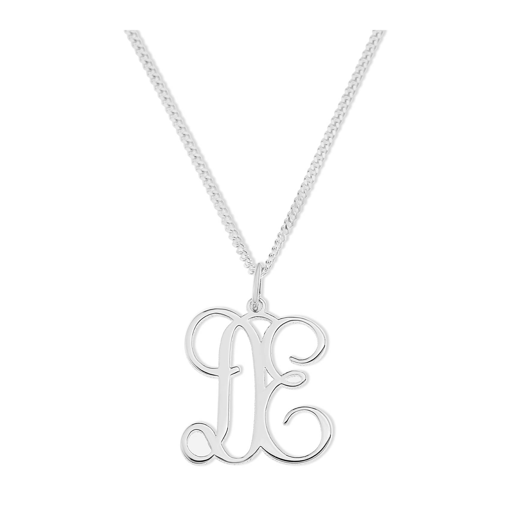 Personalized Sterling Two Initial Pendant, 18