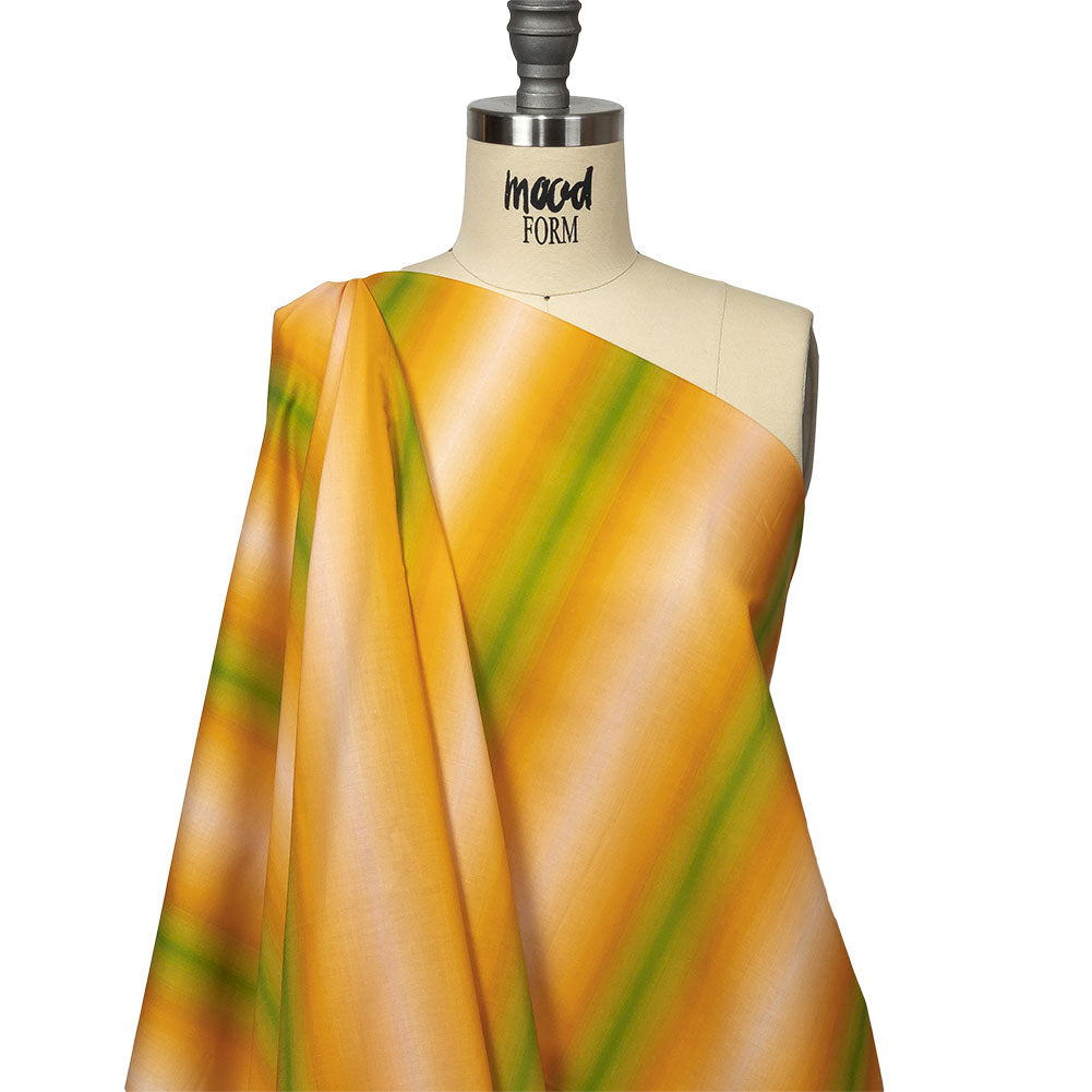 Cotton Voile - Green and Yellow Gradient Stripes - Marmalade Parade Print - Mood Exclusive Citrus Collection - Joann Fabrics