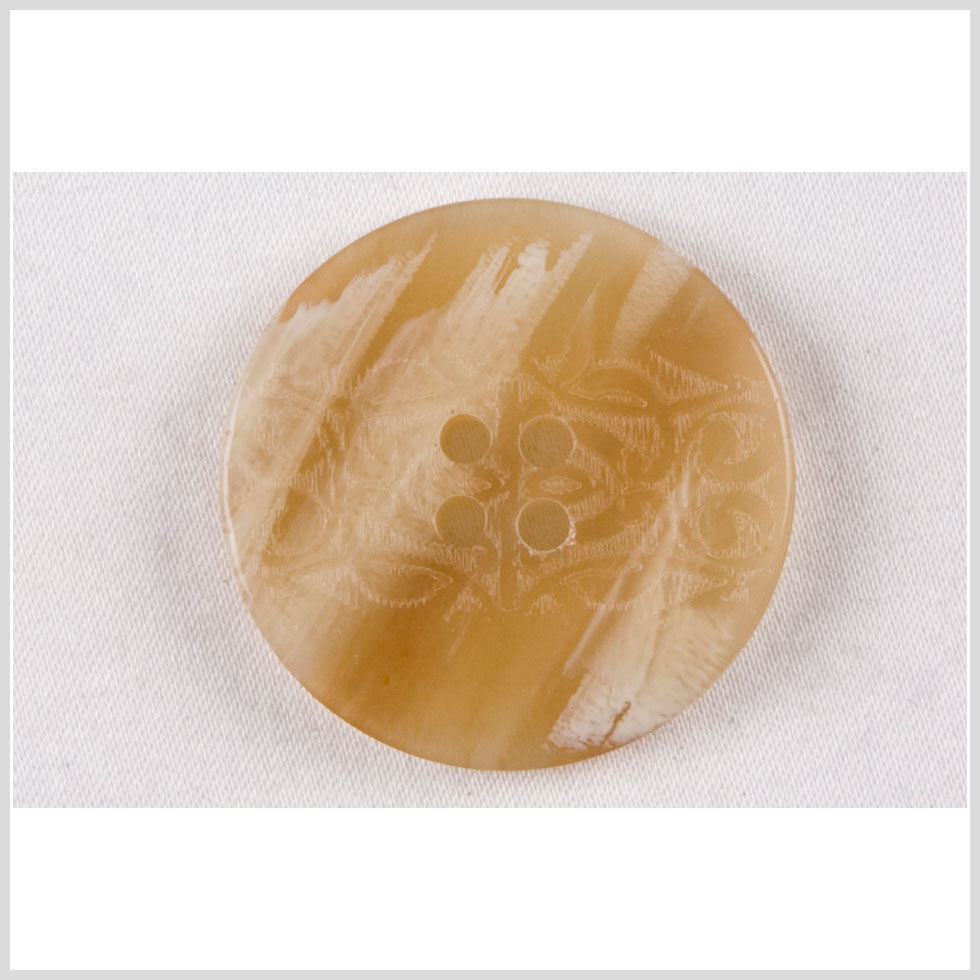 Plastic Button - 44L/28mm - Beige and White Streaks with Swirls Engraving - Joann Fabrics