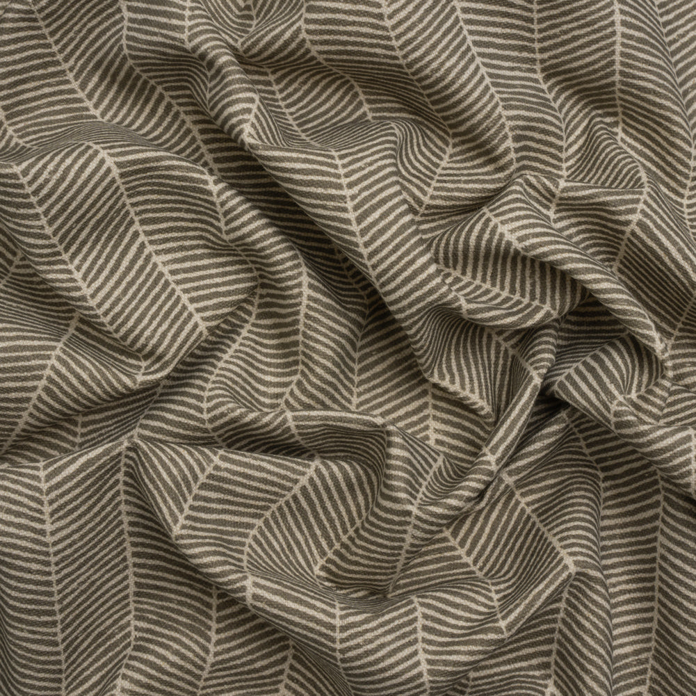 Brushed Cotton and Linen Canvas - Truffle Painterly Herringbone - British Imported - Joann Fabrics