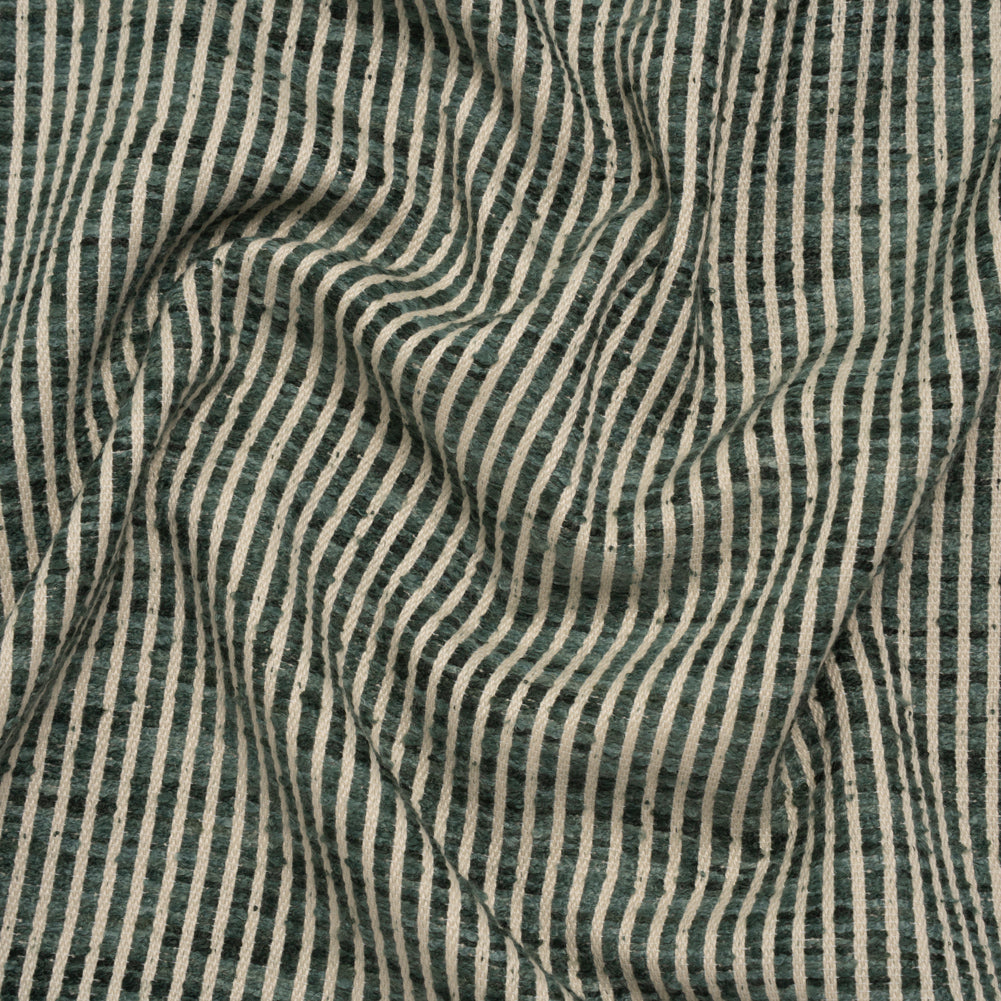 Polyester Boucle Woven - Teal Stripes - British Imported - Joann Fabrics