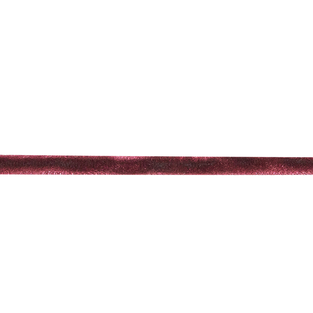 Deep Red-Violet Single Face Velvet Ribbon - 0.125
