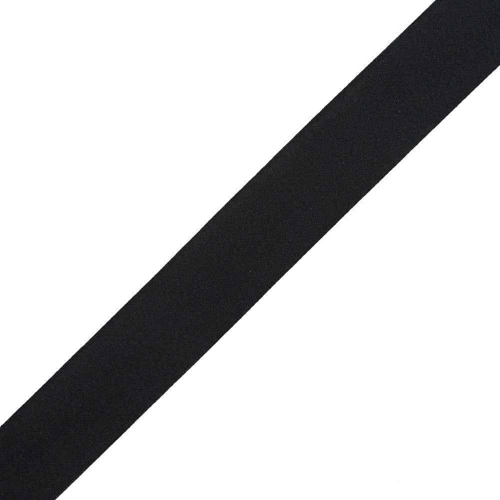Black Single Face Silk Satin Ribbon - 1