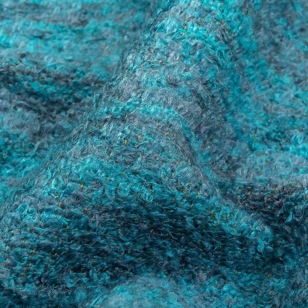 Sky Striated Acrylic and Cotton Boucle with Tan Woven Backing - Joann Fabrics