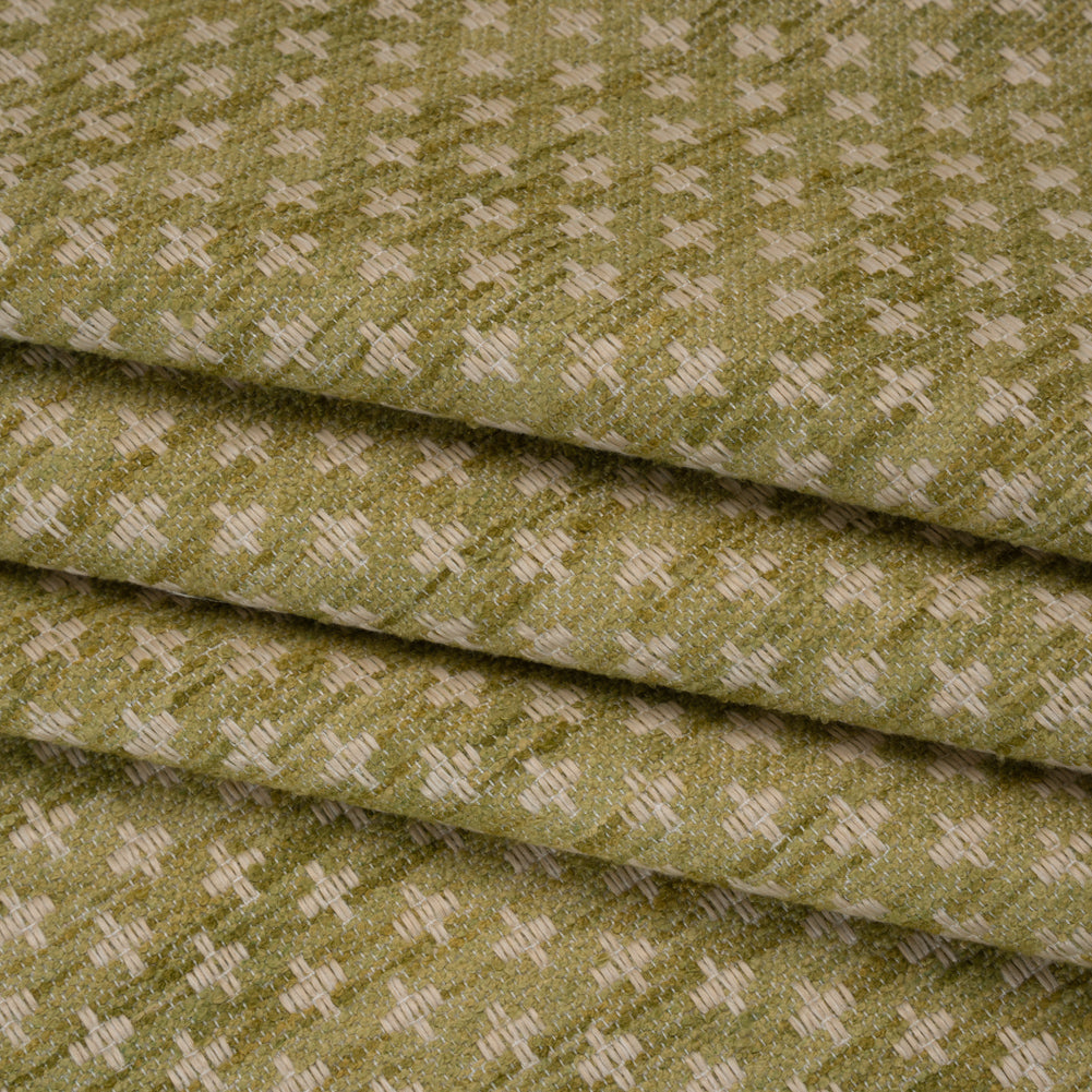Polyester Boucle Home Decor Jacquard - Leaf Plus Signs - British Imported - Joann Fabrics