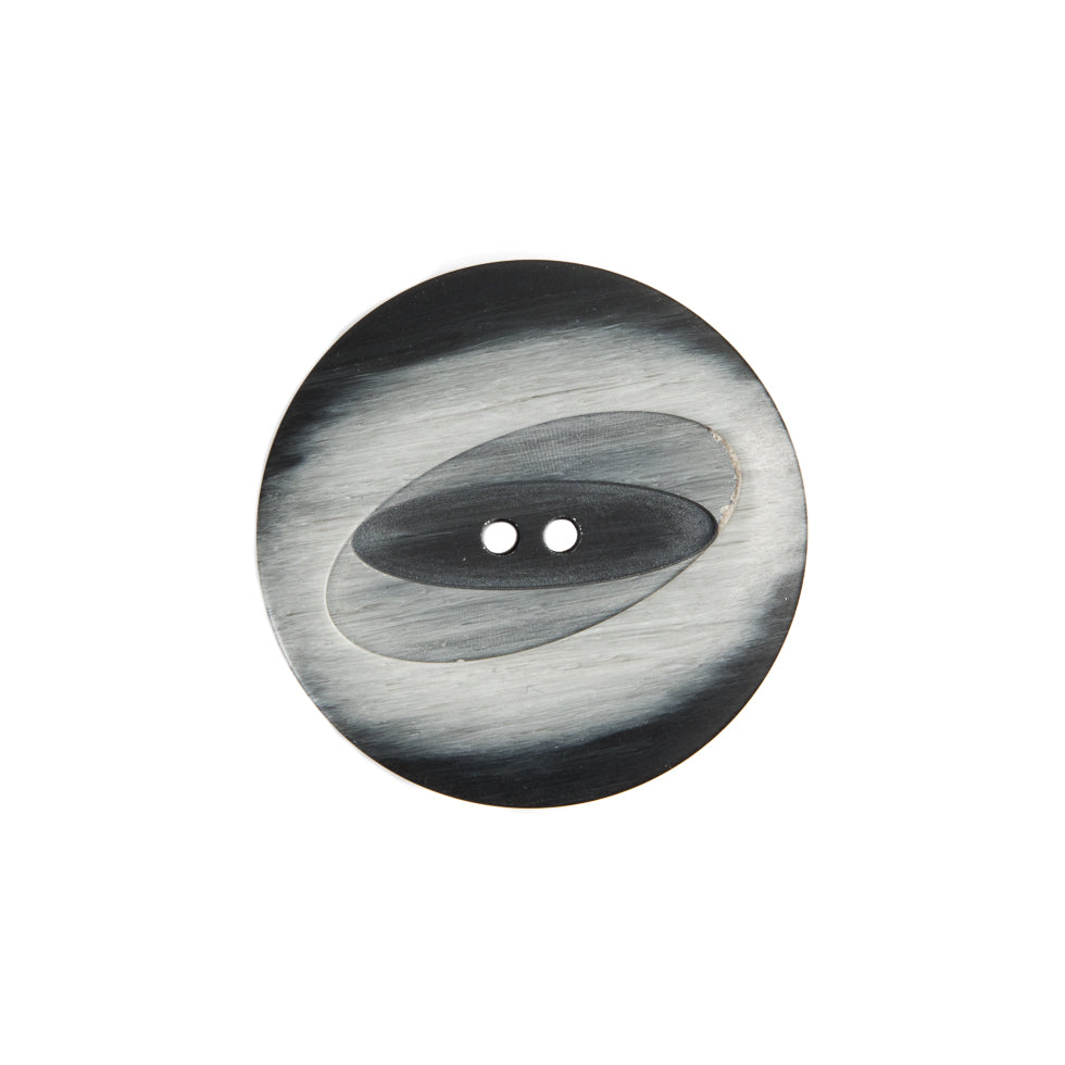 Italian Black/Silver Plastic Button - 36L/23mm - Joann Fabrics