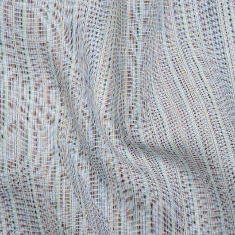Medium Weight Linen Woven - Pastel Blue and Multicolor Stripes - Joann Fabrics