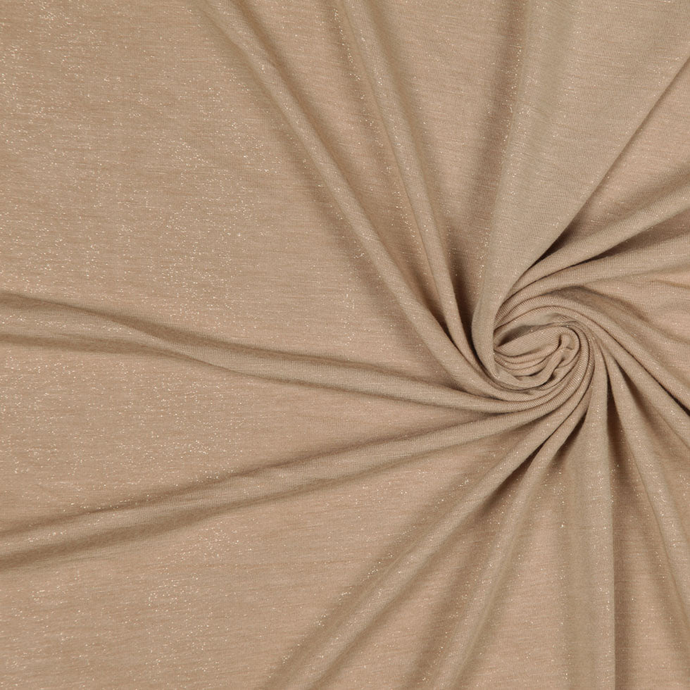 Italian Gilded Beige and Metallic Gold Stretch Rayon Jersey - Joann Fabrics