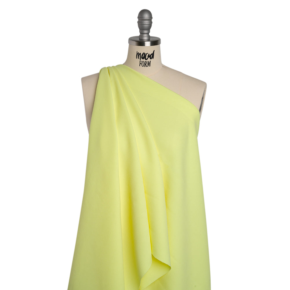Stretch Polyester Crepe by Alex Perry - Lemon Yellow - Designer Deadstock - Joann Fabrics