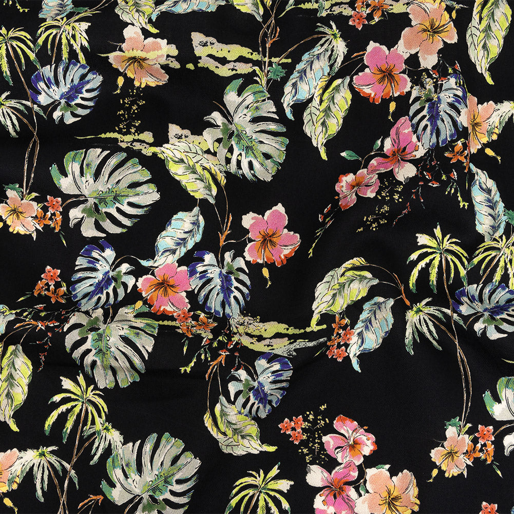 Mood Exclusive Black Hibiscus Haven Cotton Voile - Joann Fabrics