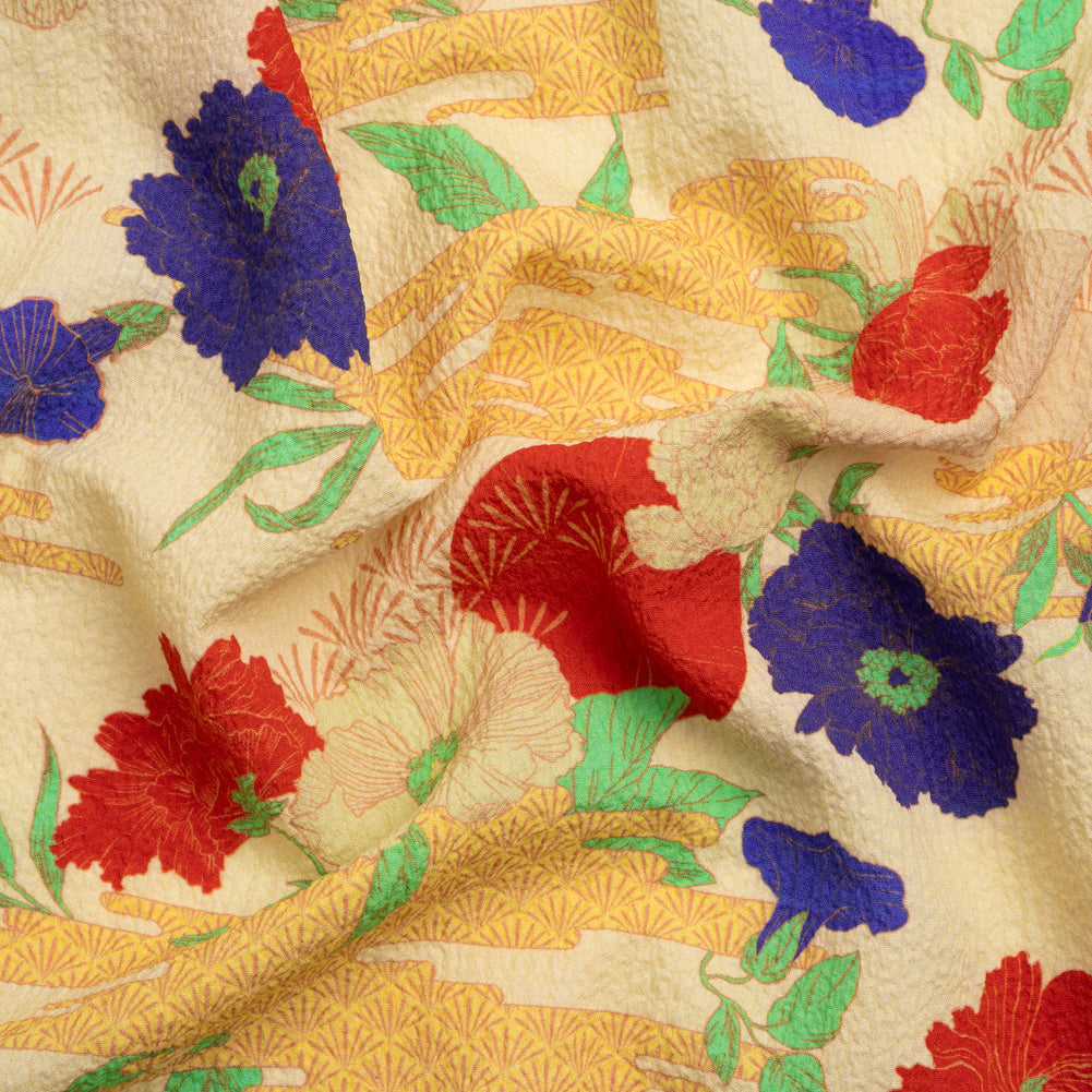 Mood Exclusive Rust Skyfall Garden Stretch Polyester Seersucker - Joann Fabrics