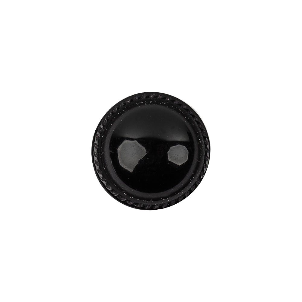 Shiny Black Saw Tooth Rim Plastic Shank Back Button - 24L/15mm - Joann Fabrics