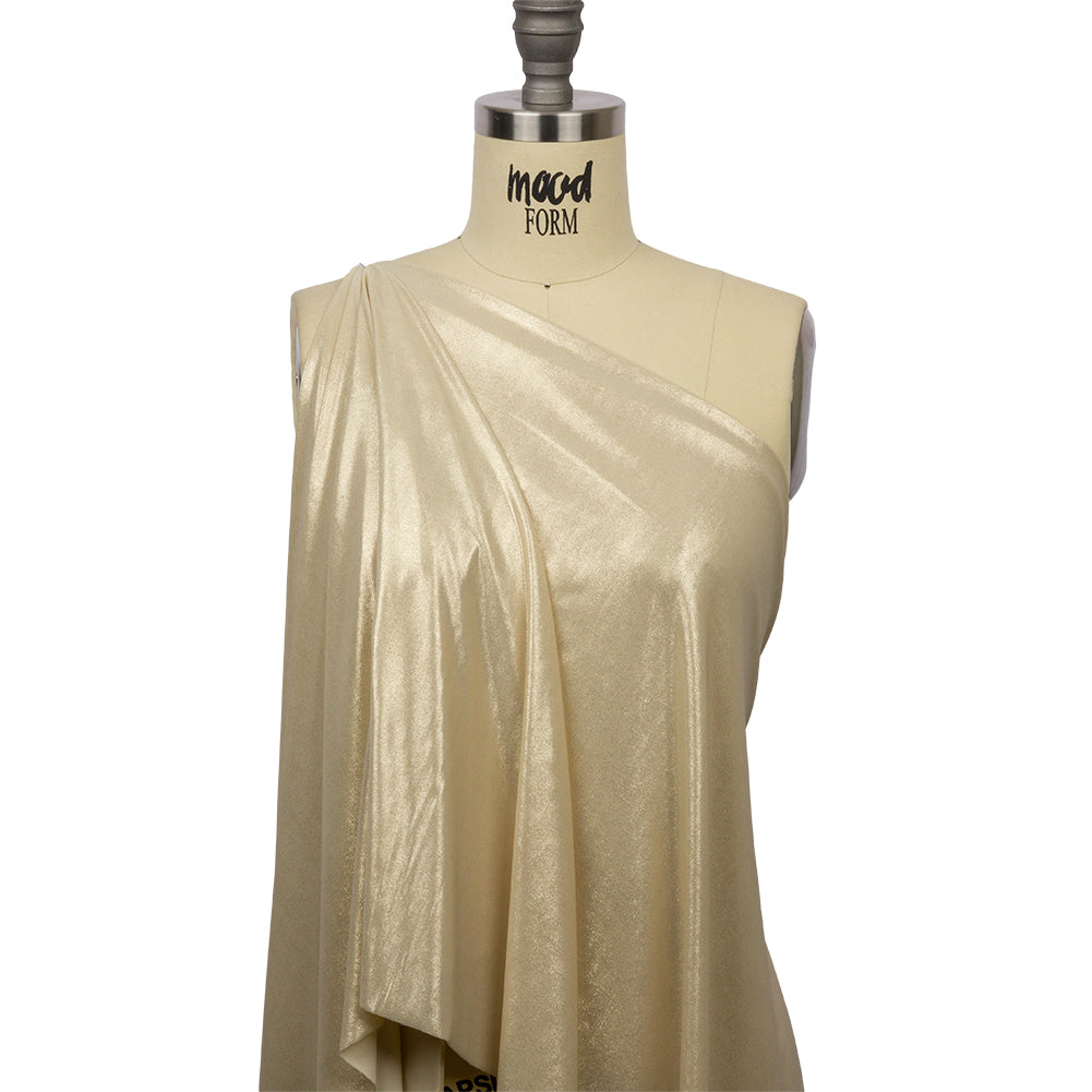 Polyester Interlock Knit with Gold Foiling - Sand - Oriana Collection - Joann Fabrics