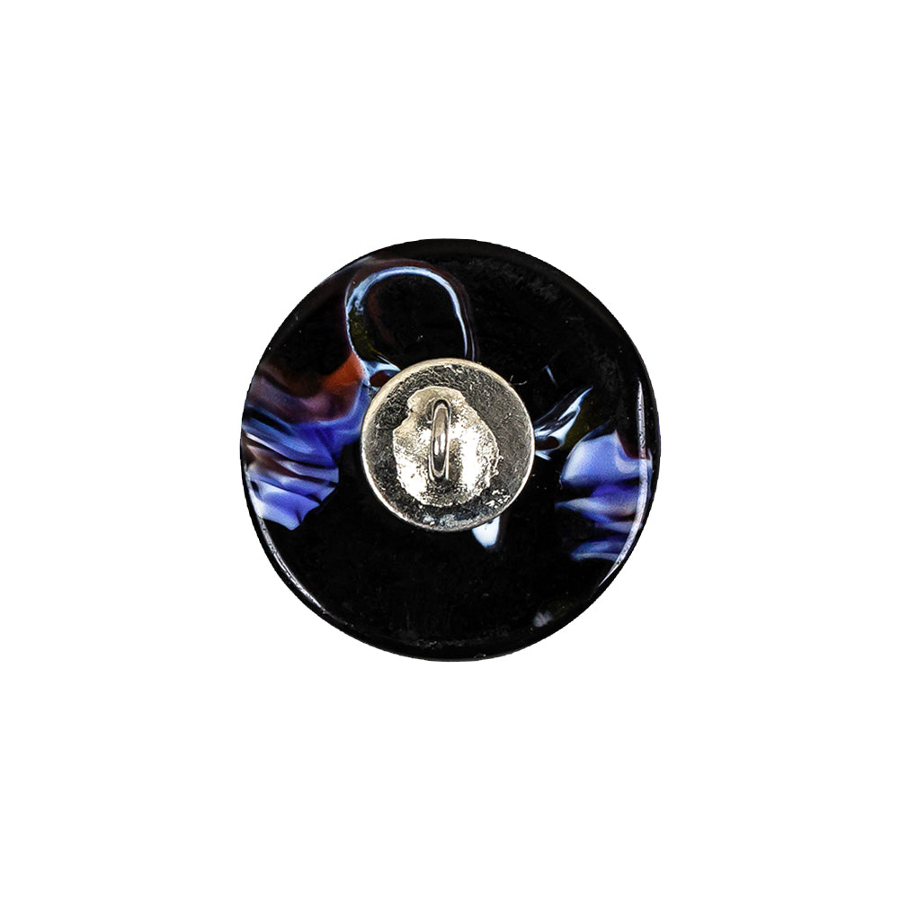 Vintage Black, Red and Blue Mosaic Domed Shank Back Glass Button - 32L/20mm - Joann Fabrics