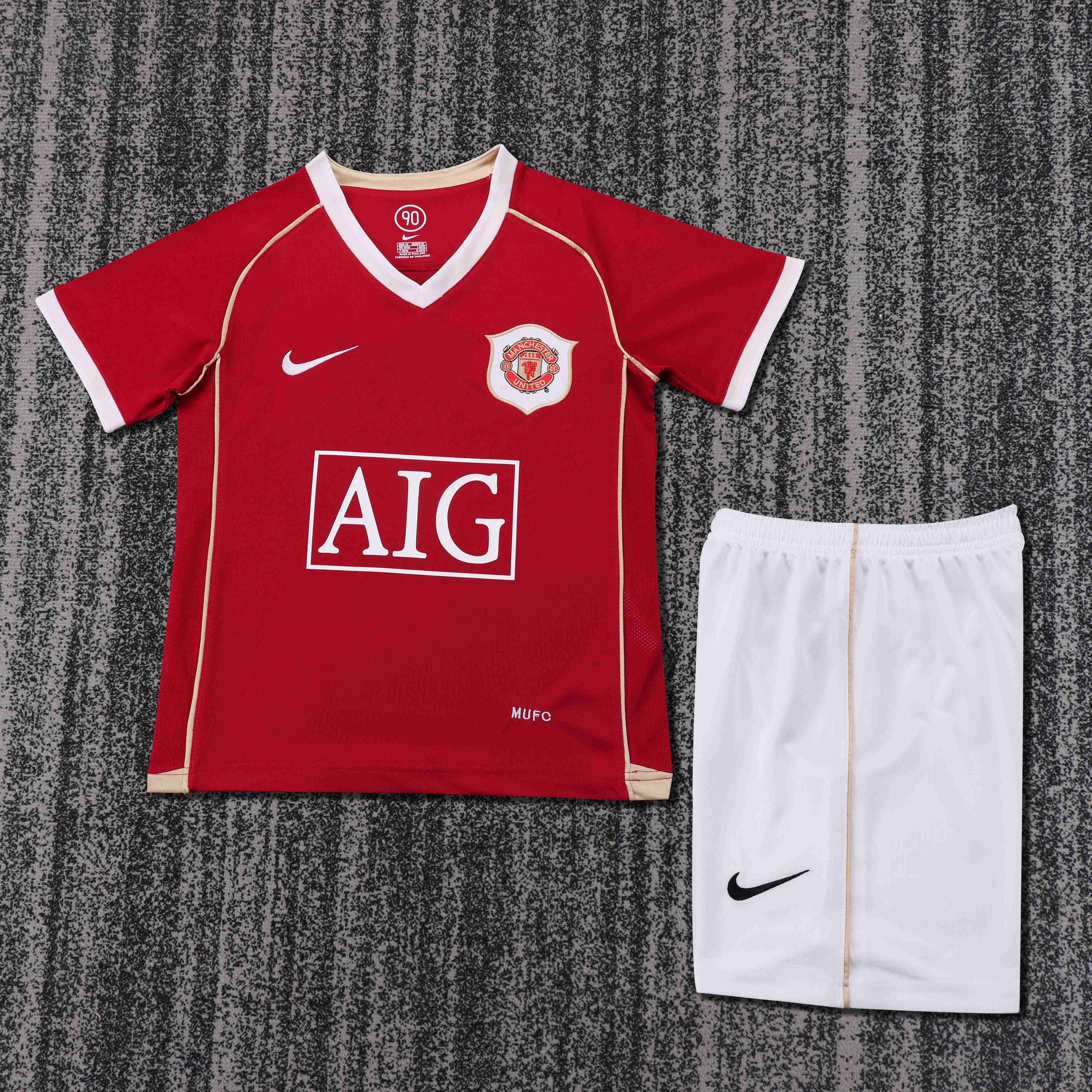 2006-2007 Retro Manchester United Home Football Shirt 1:1 Thai Quality Kids Size
