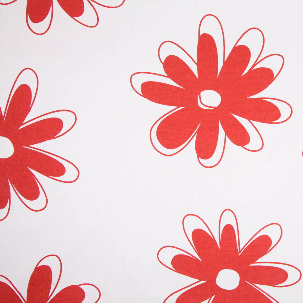 Off-White/Black/Primary Red Floral Canvas - Joann Fabrics