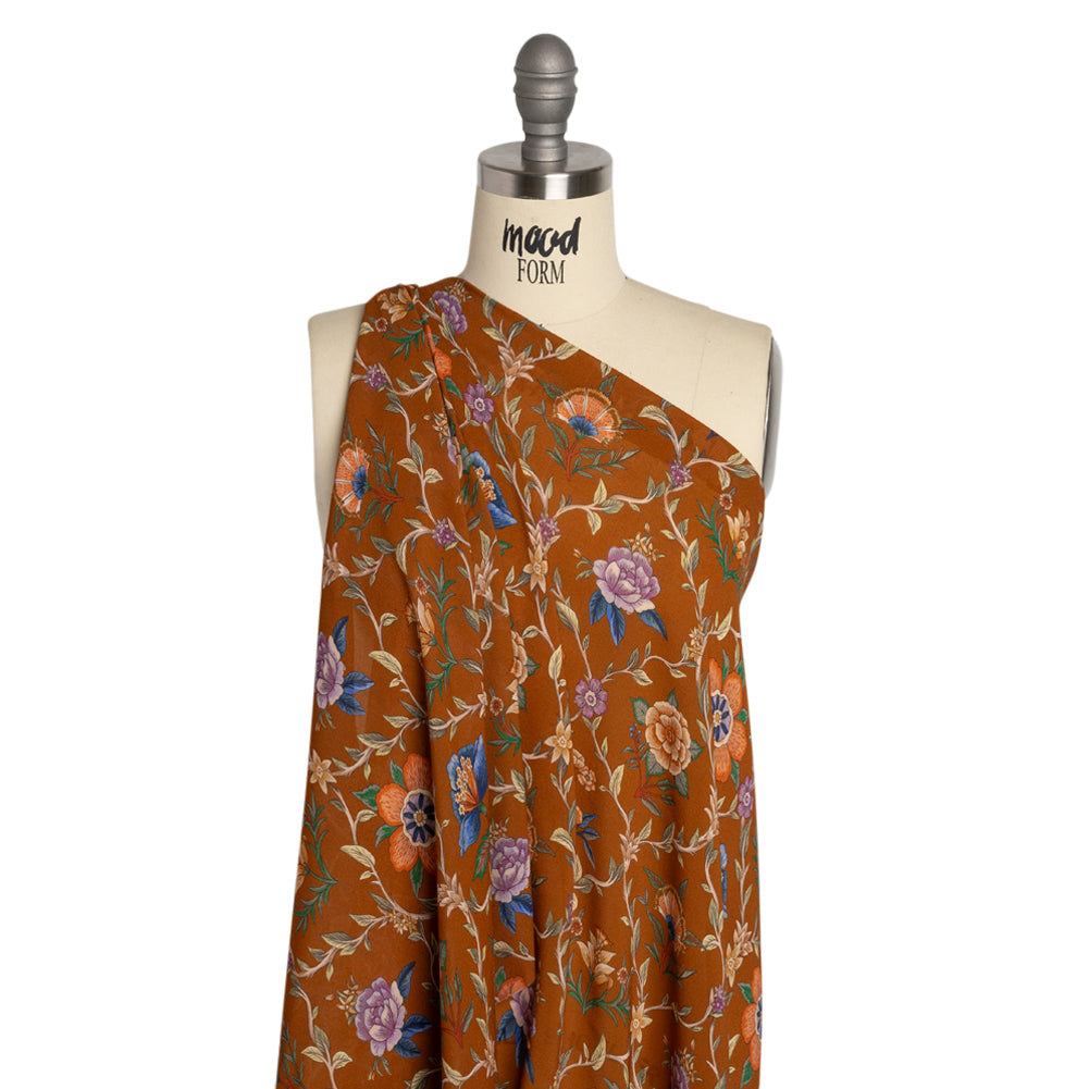 Mood Exclusive Brown Musee des Fleurs Viscose Georgette - Joann Fabrics