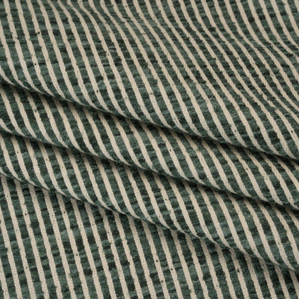 Polyester Boucle Woven - Teal Stripes - British Imported - Joann Fabrics